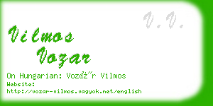 vilmos vozar business card